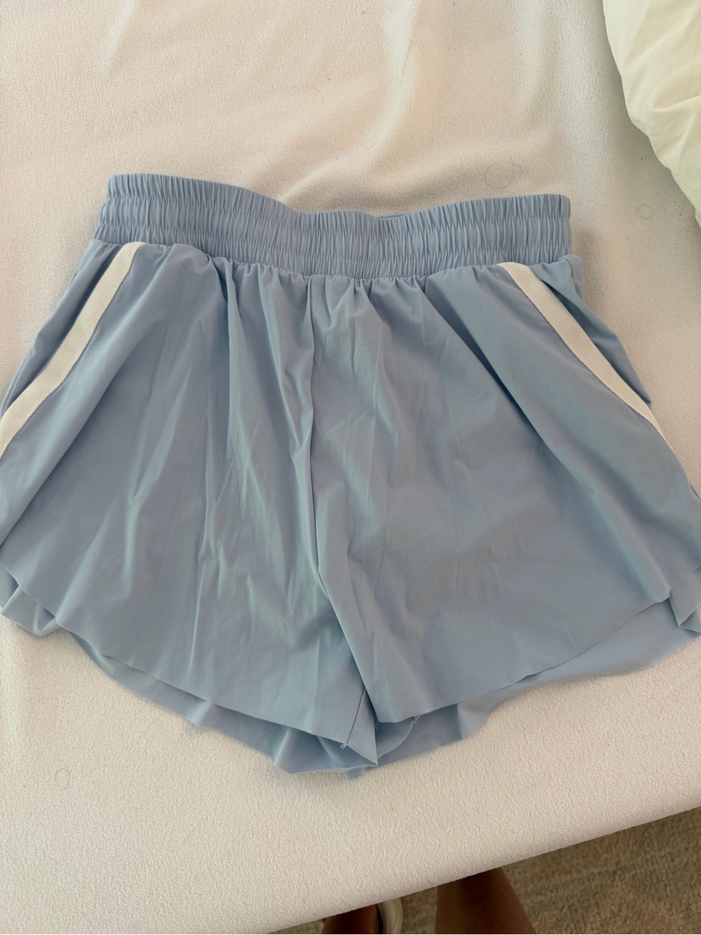 all in motion Light Blue Athletic Shorts with White Trim